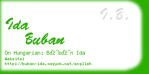 ida buban business card